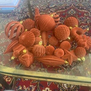 Festive cocoa velvet Holiday Ornament Set of 12.